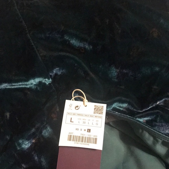 Zara emerald floral velvet dress - Picture 8 of 8